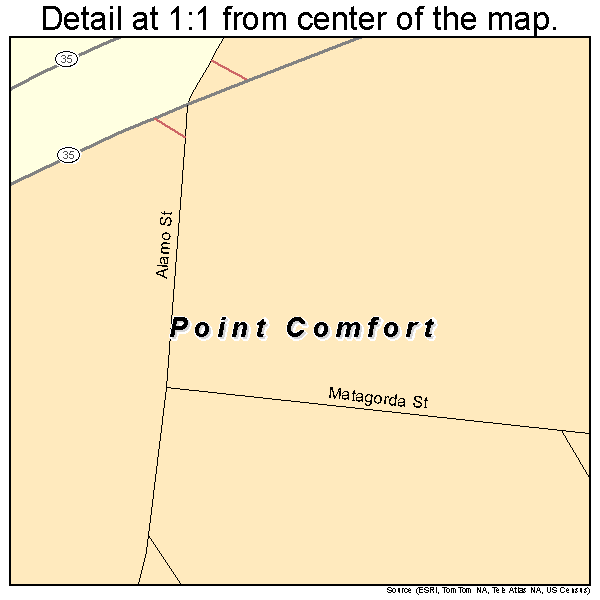 Point Comfort, Texas road map detail
