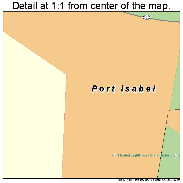 Port Isabel, Texas road map detail