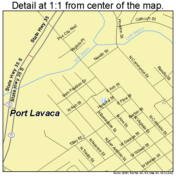 Port Lavaca, Texas road map detail