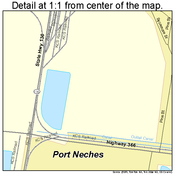 Port Neches, Texas road map detail
