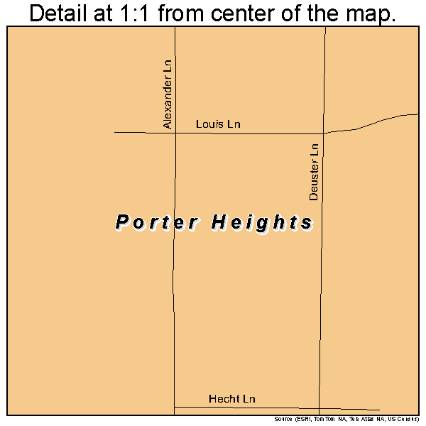 Porter Heights, Texas road map detail