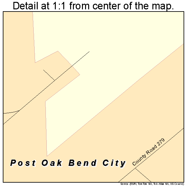 Post Oak Bend City, Texas road map detail