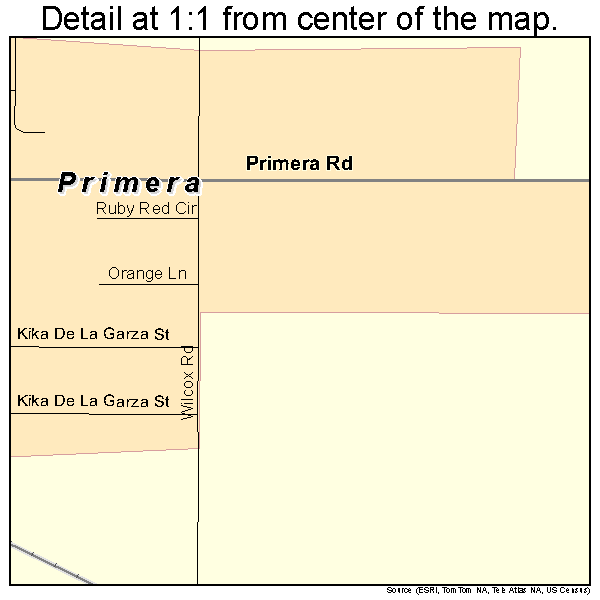 Primera, Texas road map detail