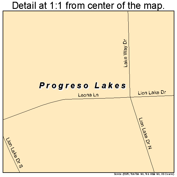 Progreso Lakes, Texas road map detail