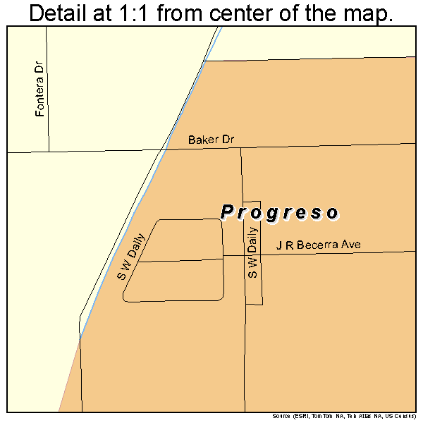 Progreso, Texas road map detail