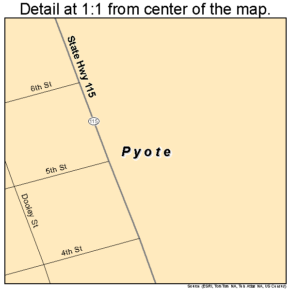 Pyote, Texas road map detail