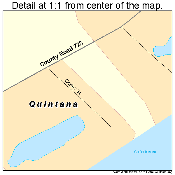 Quintana, Texas road map detail