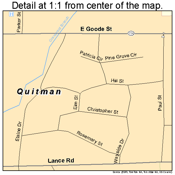 Quitman, Texas road map detail