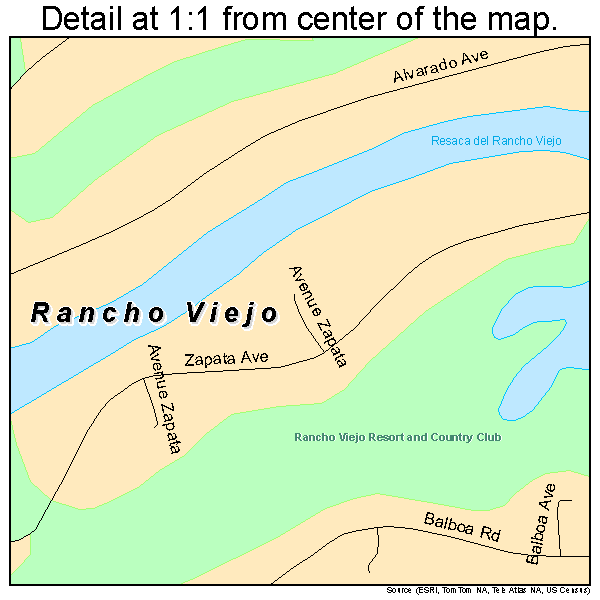 Rancho Viejo, Texas road map detail