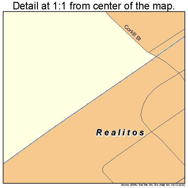 Realitos, Texas road map detail
