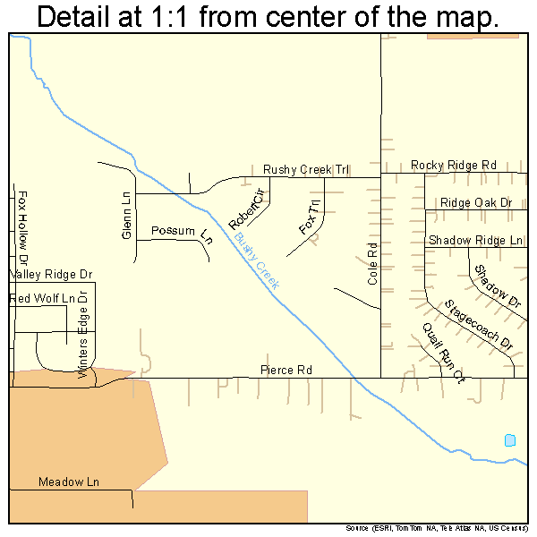 Red Oak, Texas road map detail