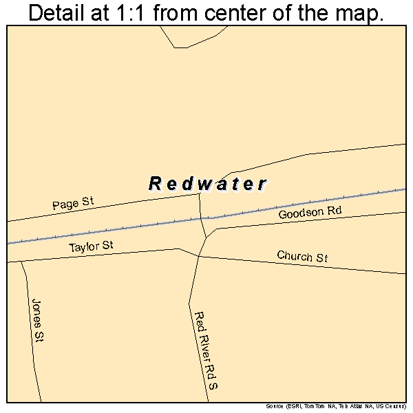 Redwater, Texas road map detail