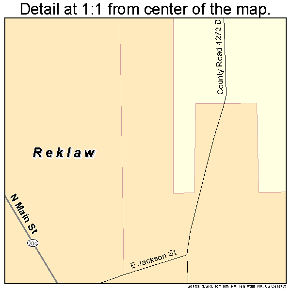 Reklaw, Texas road map detail