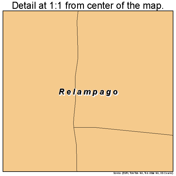 Relampago, Texas road map detail