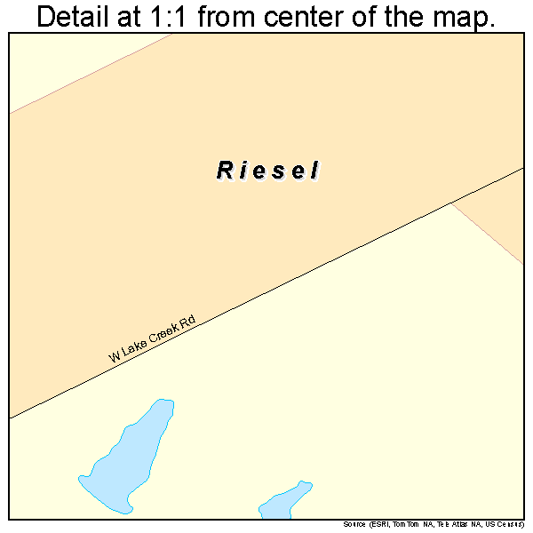 Riesel, Texas road map detail