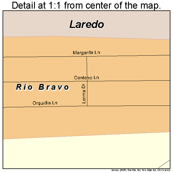 Rio Bravo, Texas road map detail