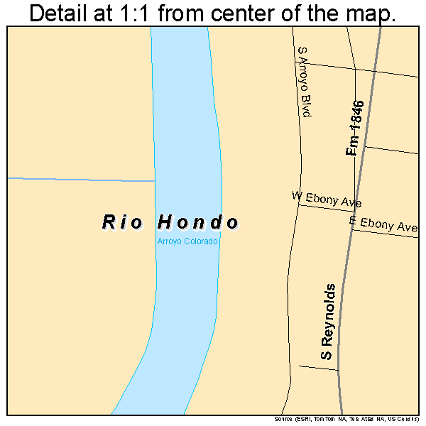 Rio Hondo, Texas road map detail