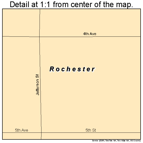 Rochester, Texas road map detail