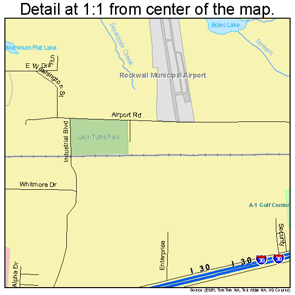 Rockwall, Texas road map detail