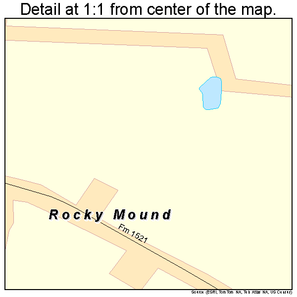 Rocky Mound, Texas road map detail