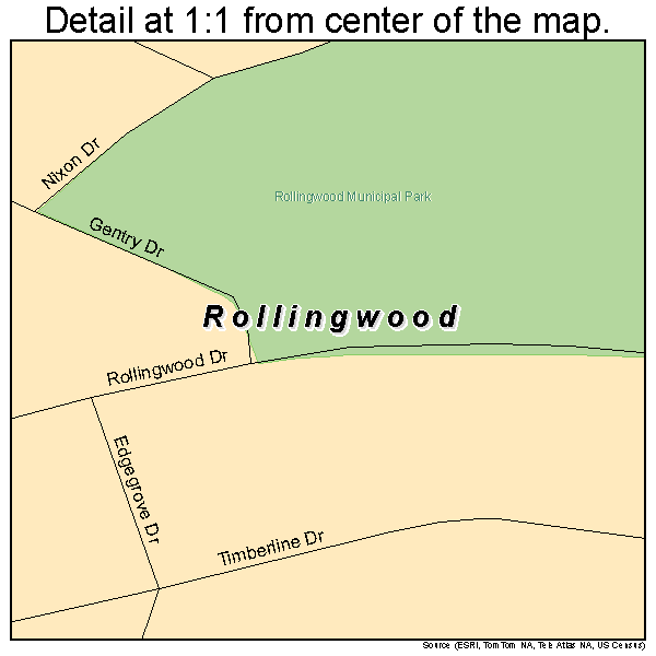 Rollingwood, Texas road map detail