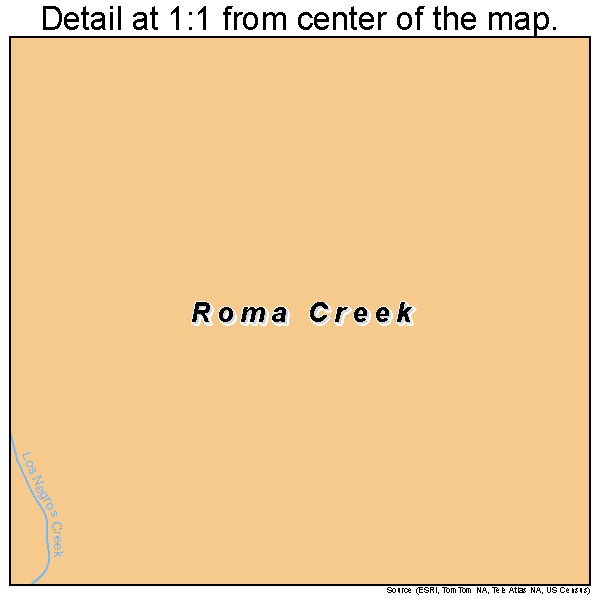 Roma Creek, Texas road map detail