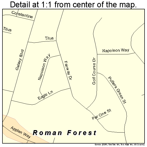 Roman Forest, Texas road map detail