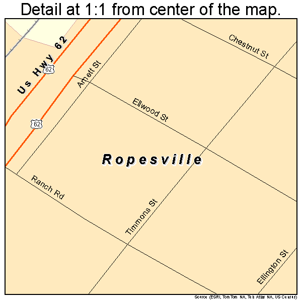 Ropesville, Texas road map detail