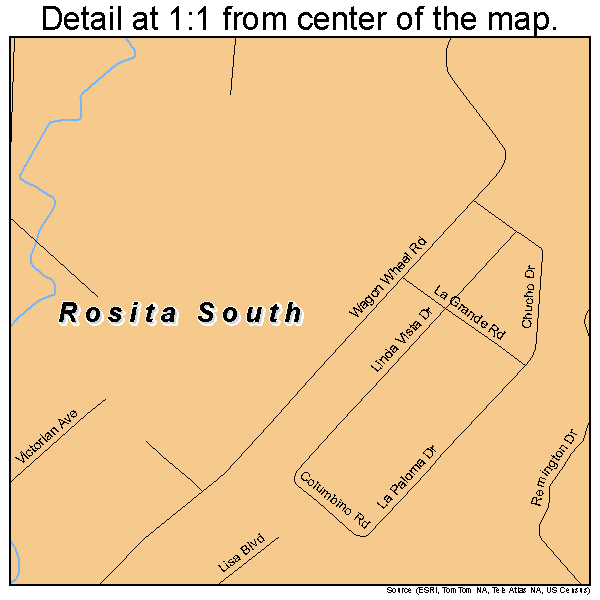 Rosita South, Texas road map detail