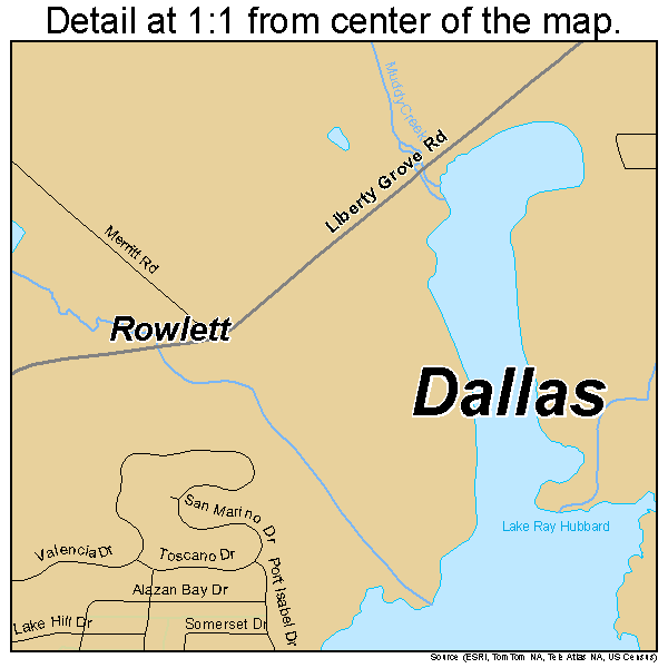 Rowlett, Texas road map detail