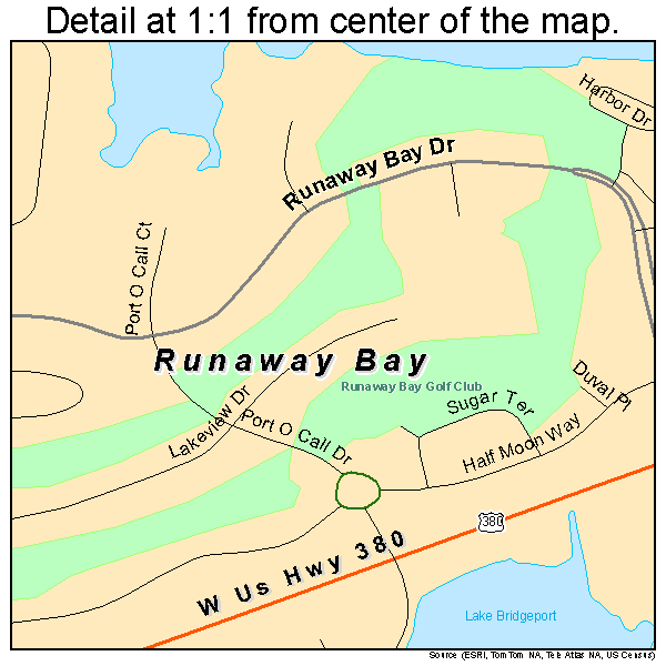 Runaway Bay, Texas road map detail