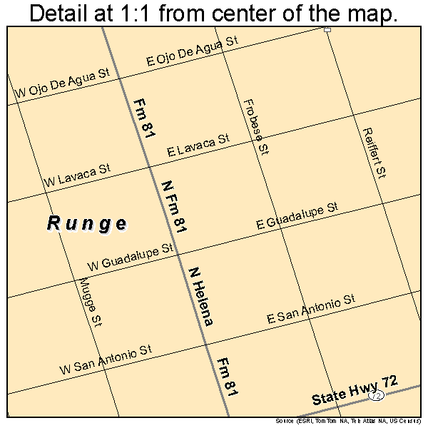 Runge, Texas road map detail