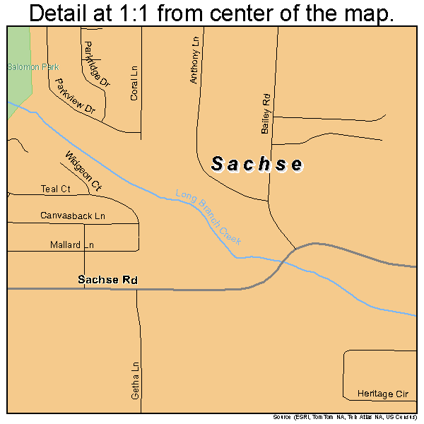 Sachse, Texas road map detail