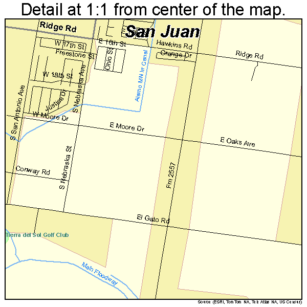 San Juan, Texas road map detail