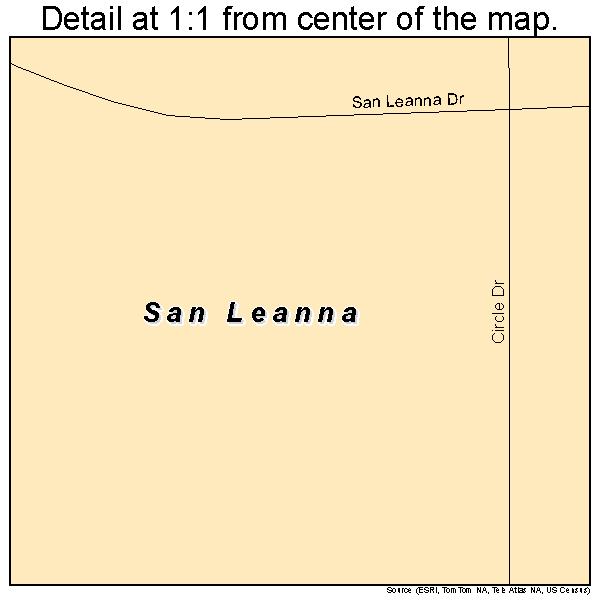 San Leanna, Texas road map detail