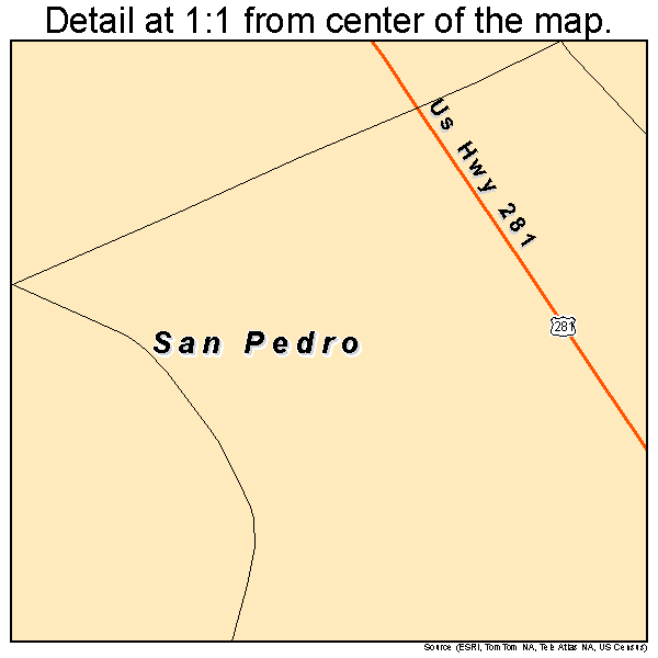 San Pedro, Texas road map detail