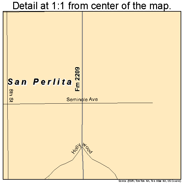 San Perlita, Texas road map detail
