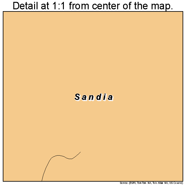 Sandia, Texas road map detail