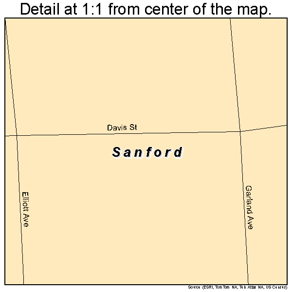 Sanford, Texas road map detail