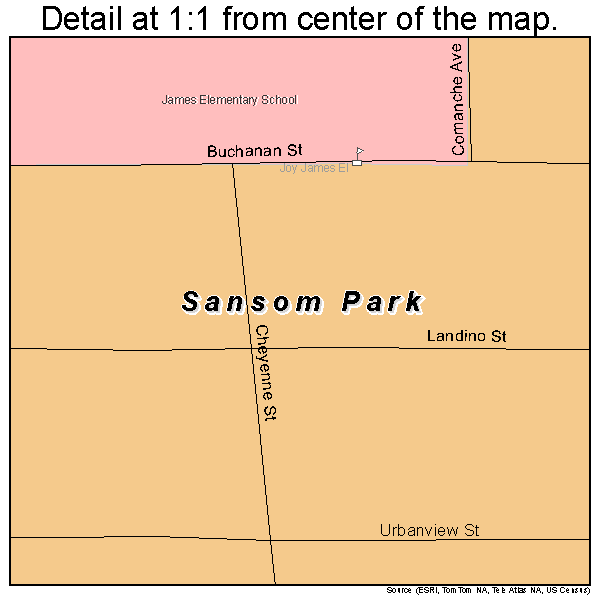 Sansom Park, Texas road map detail