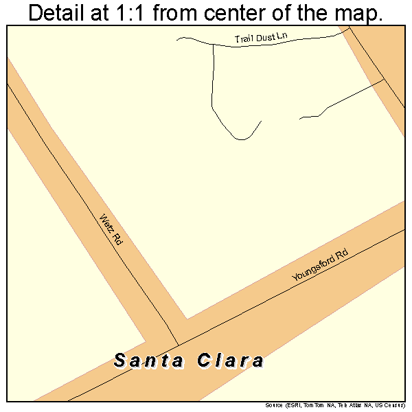 Santa Clara, Texas road map detail