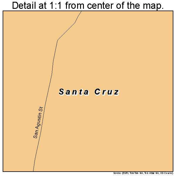 Santa Cruz, Texas road map detail