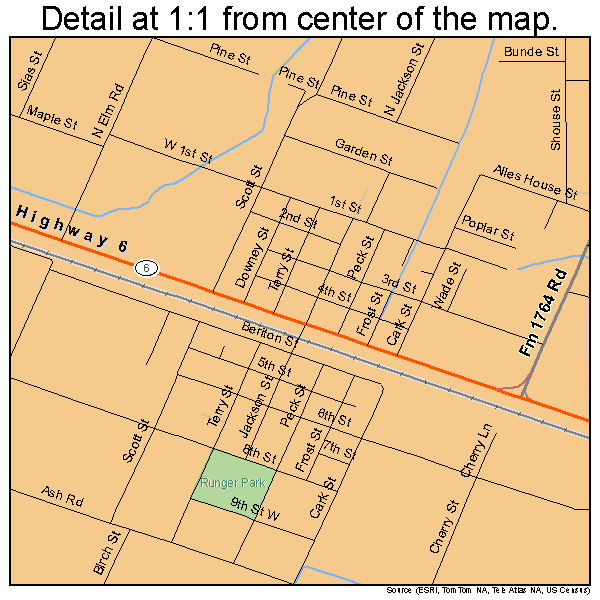 Santa Fe, Texas road map detail