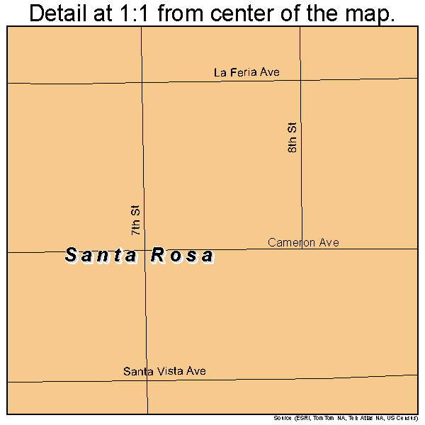 Santa Rosa, Texas road map detail