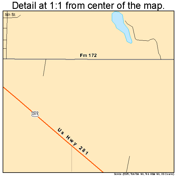 Scotland, Texas road map detail