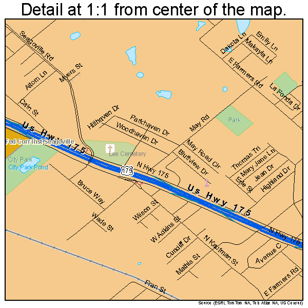 Seagoville, Texas road map detail