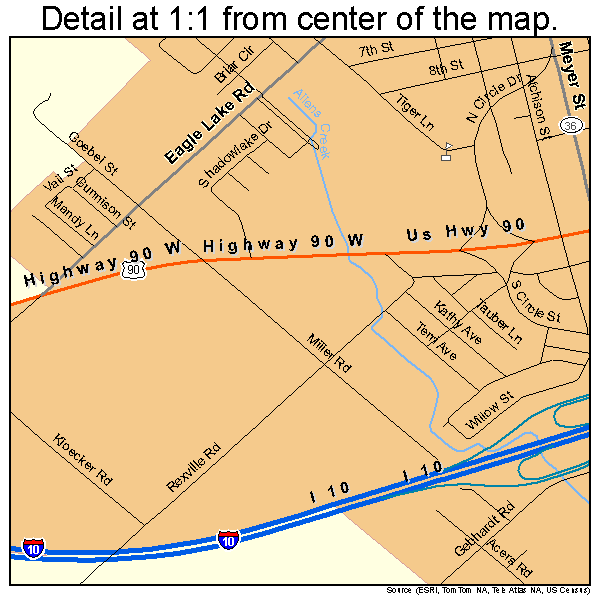 Sealy, Texas road map detail