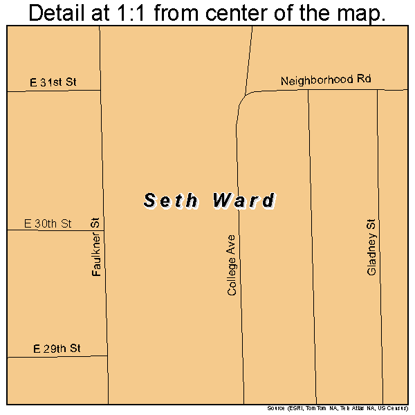 Seth Ward, Texas road map detail