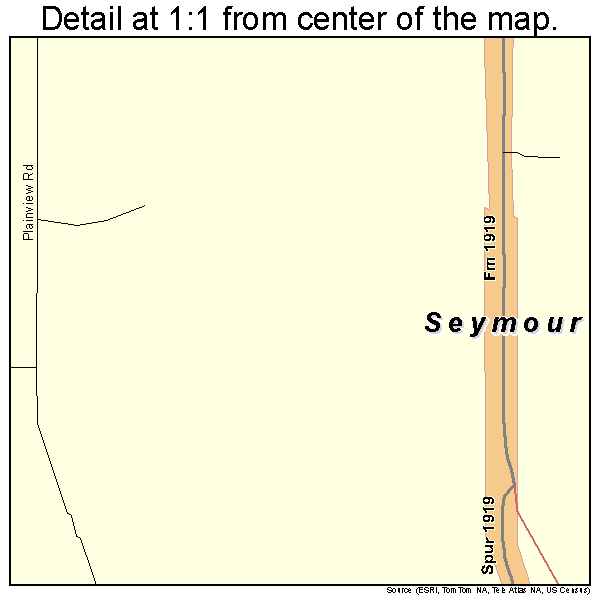 Seymour, Texas road map detail