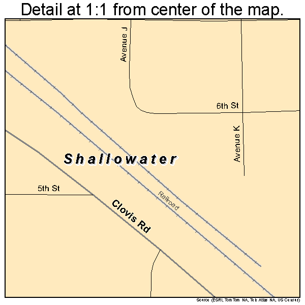 Shallowater, Texas road map detail